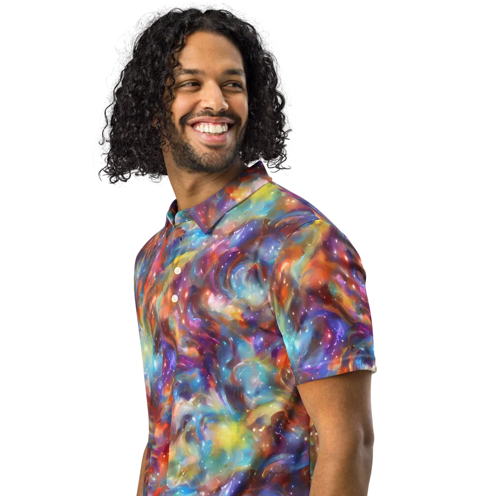 Esao's Eddies on Men's Slim Fit Polo Shirt — Left Front
