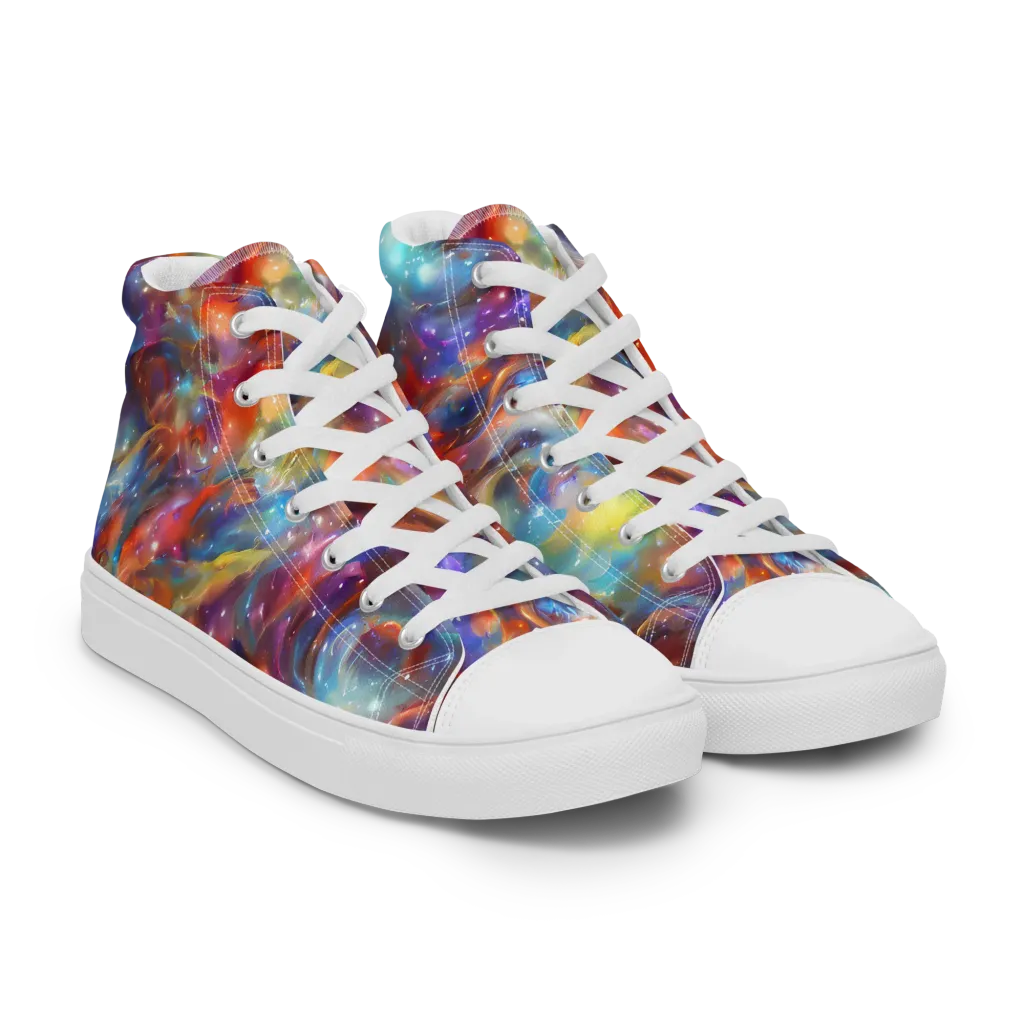 Esao's Eddies on Men's High Top Canvas Shoes — Right Front