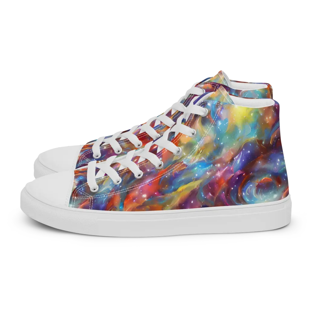 Esao's Eddies on Men's High Top Canvas Shoes — Left