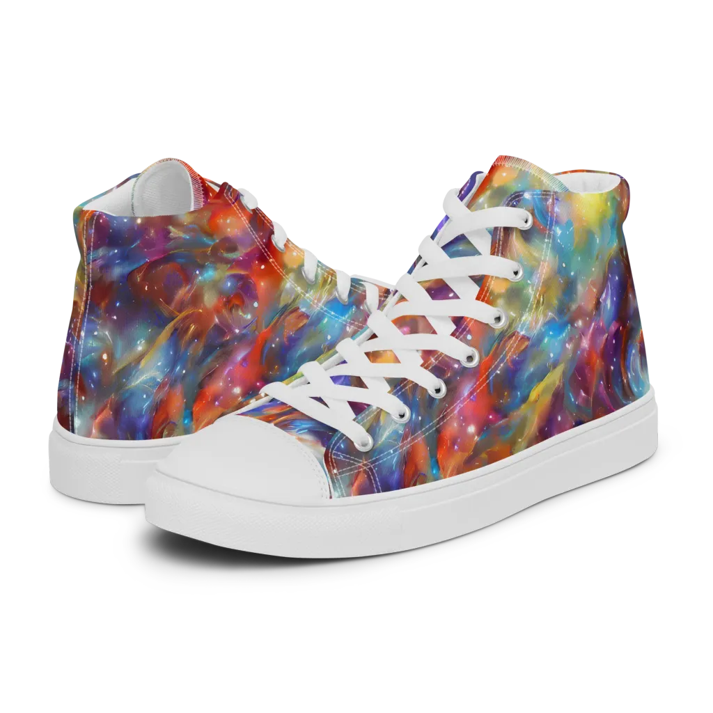 Esao's Eddies on Men's High Top Canvas Shoes — Left