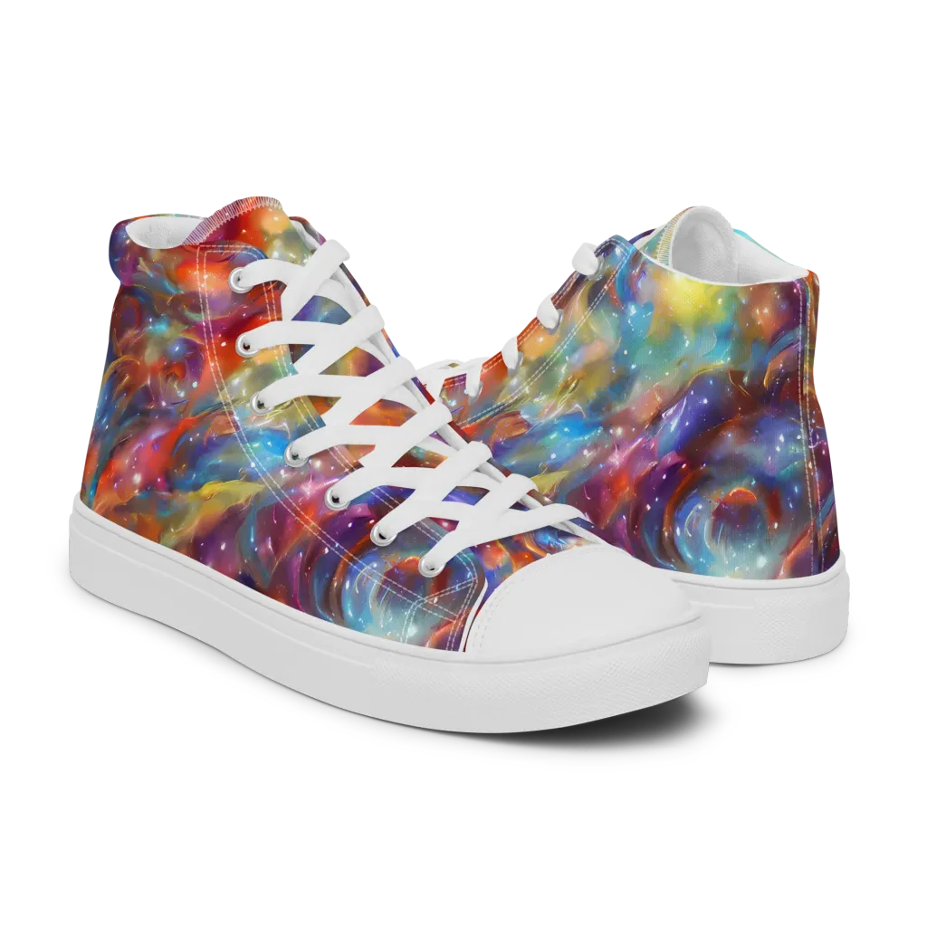 Esao's Eddies on Men's High Top Canvas Shoes — Right