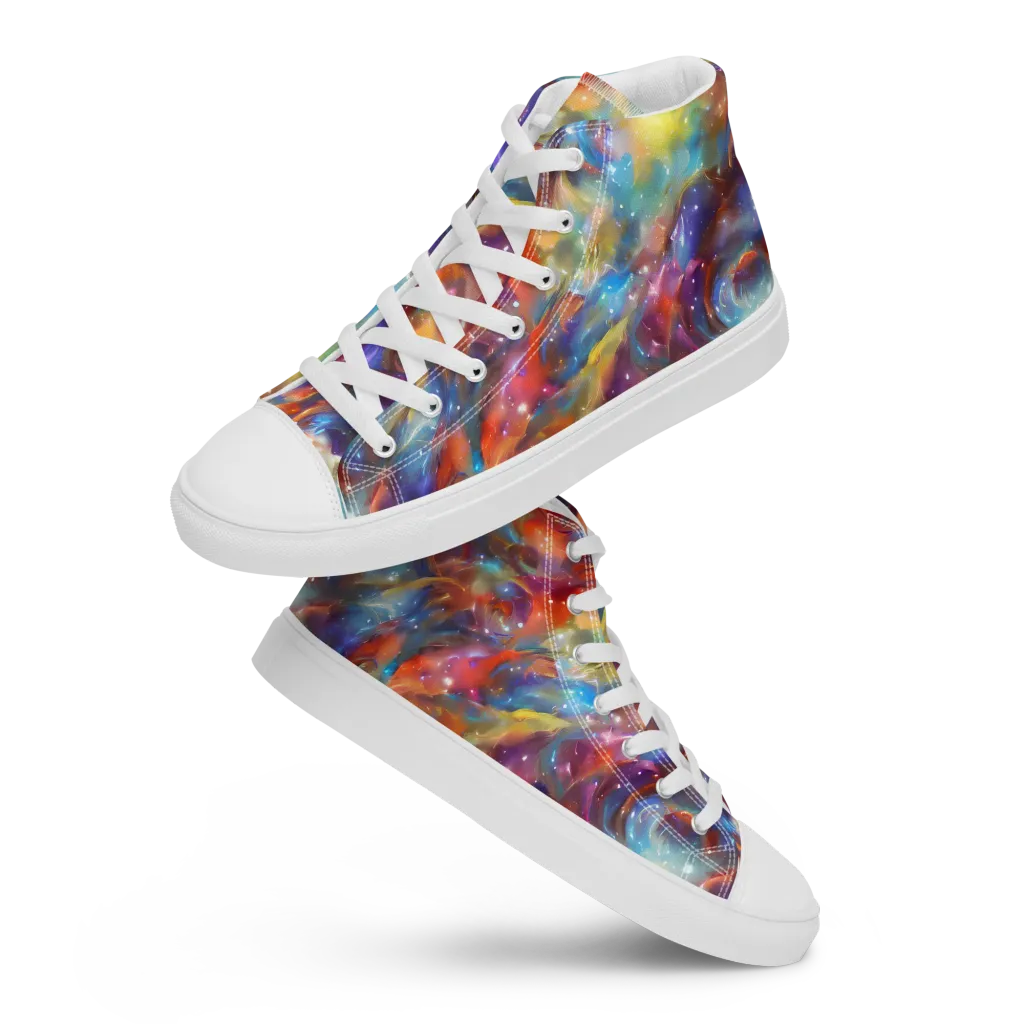 Esao's Eddies on Men's High Top Canvas Shoes — Front