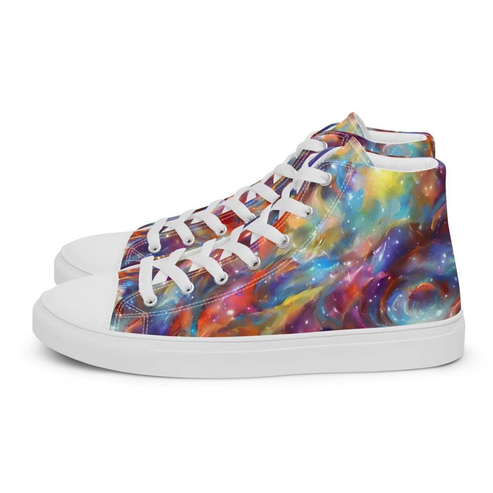 Esao's Eddies on Women's High Top Canvas Shoes — Left