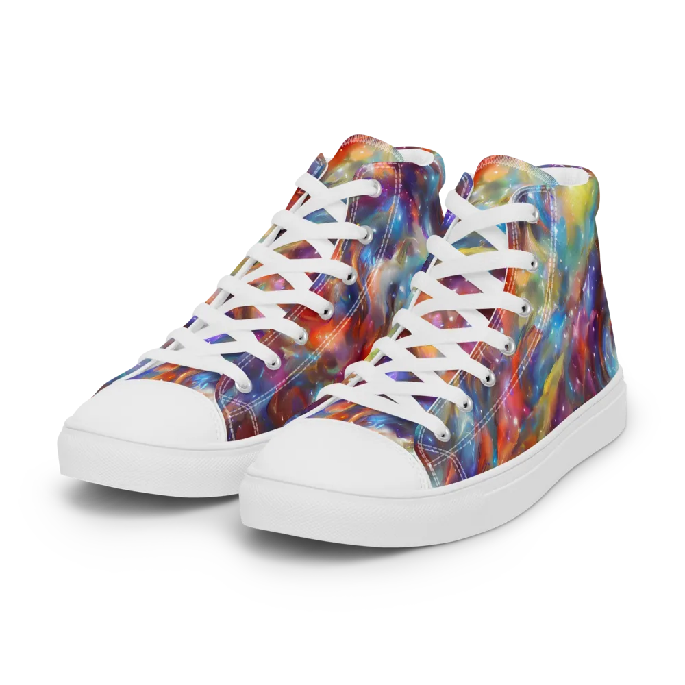 Esao's Eddies on Women's High Top Canvas Shoes — Left Front