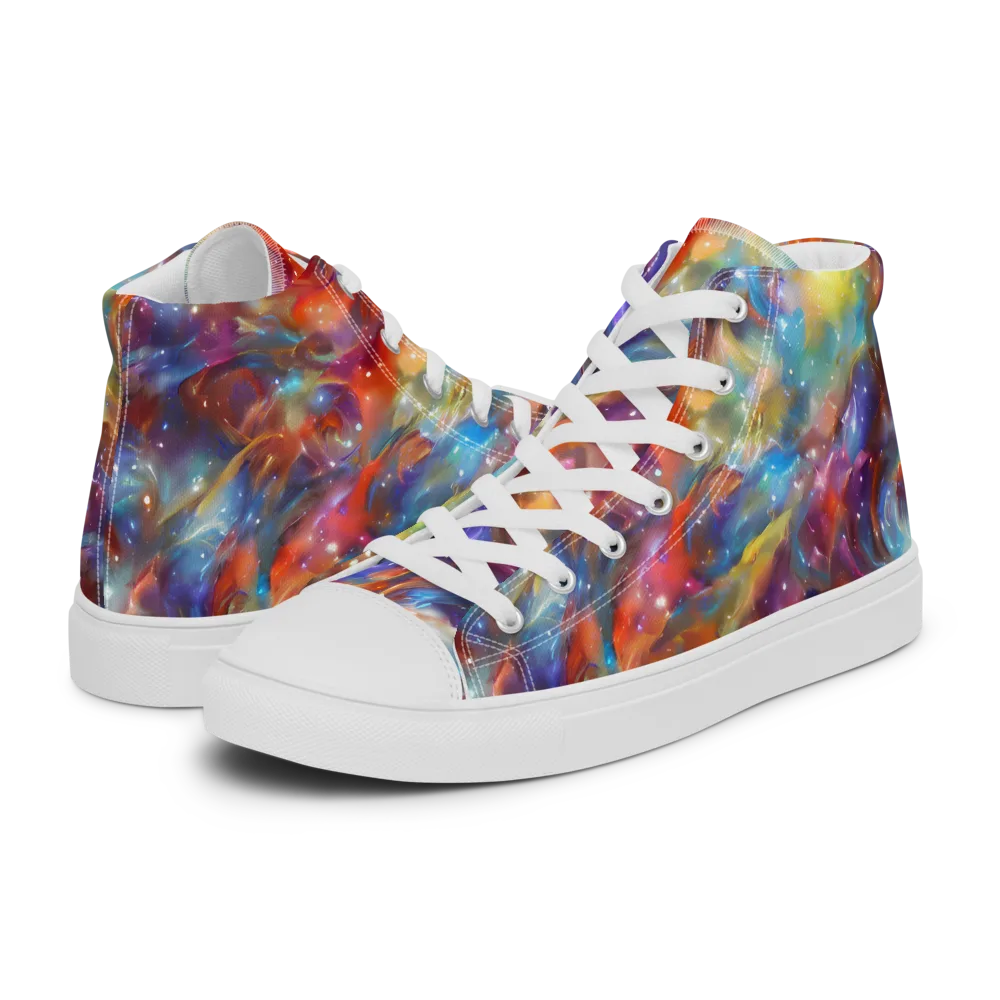 Esao's Eddies on Women's High Top Canvas Shoes — Left