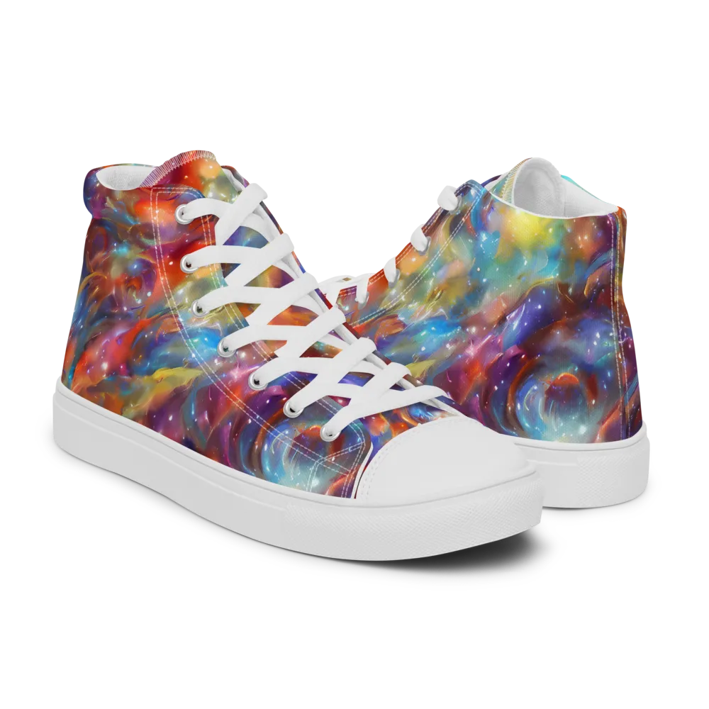 Esao's Eddies on Women's High Top Canvas Shoes — Right