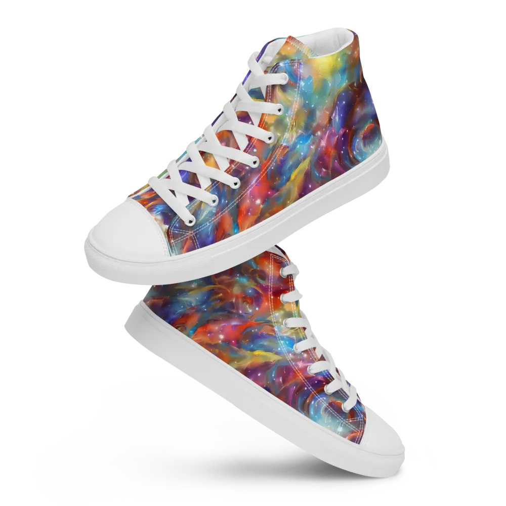 Esao's Eddies on Women's High Top Canvas Shoes — Front
