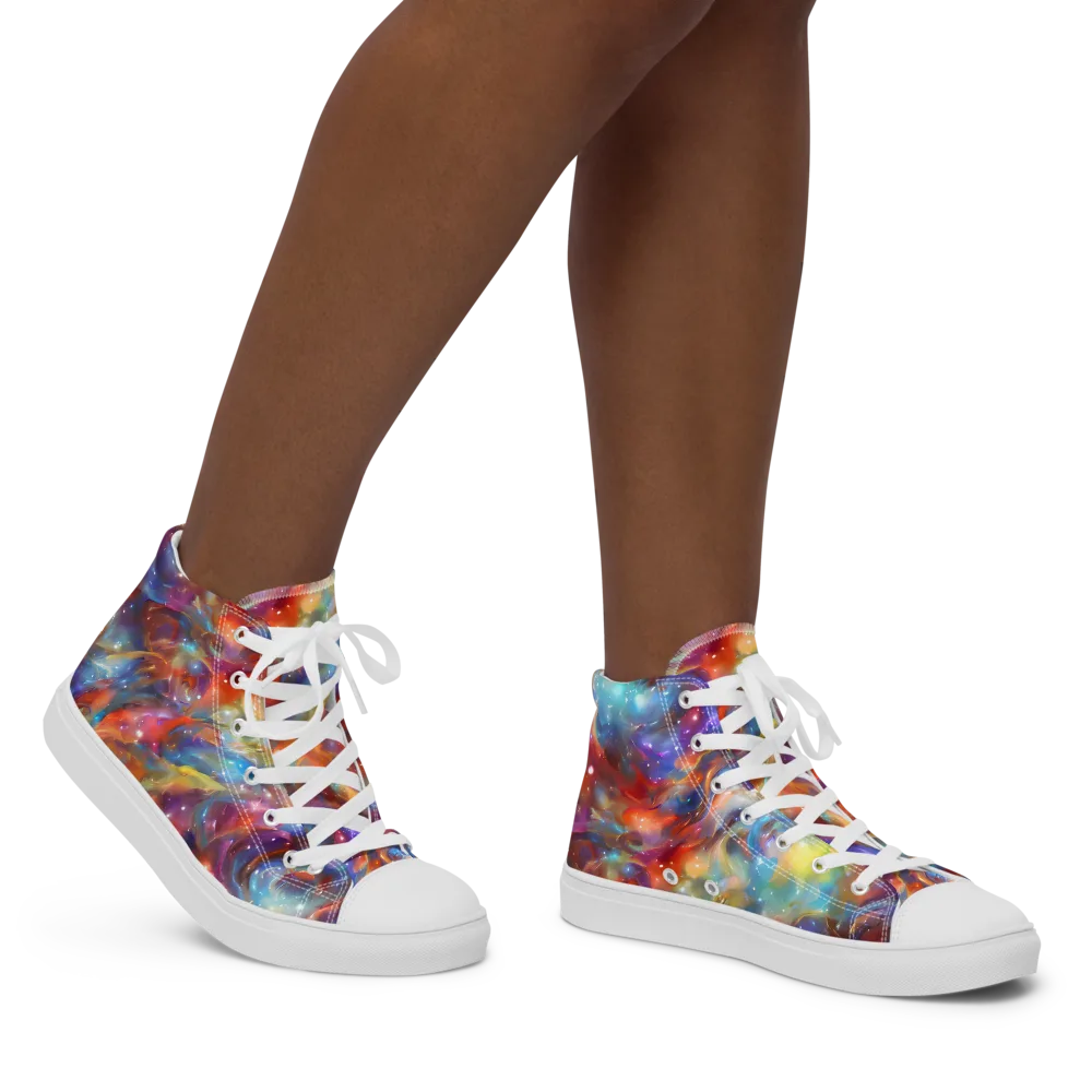 Esao's Eddies on Women's High Top Canvas Shoes — Right