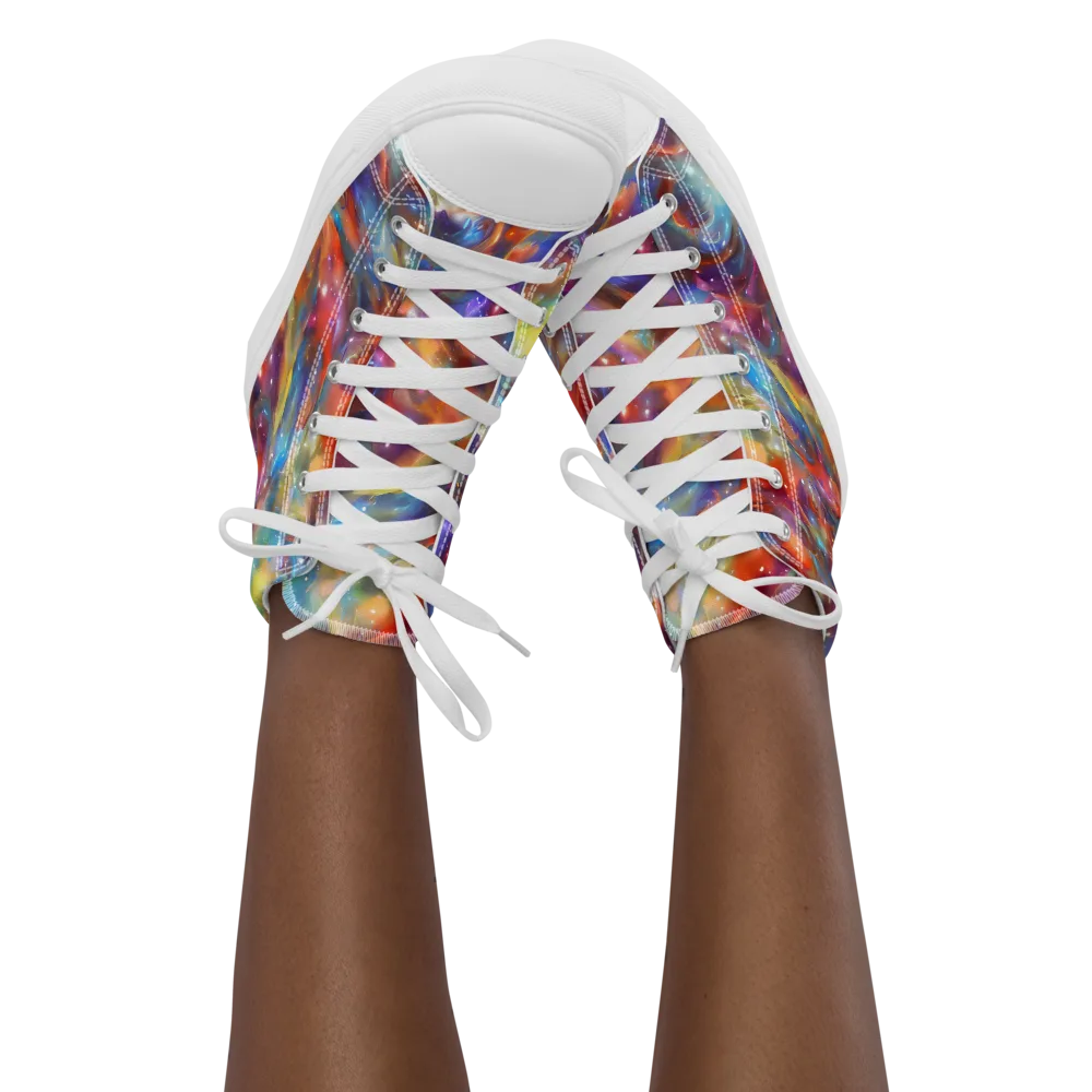 Esao's Eddies on Women's High Top Canvas Shoes — Front