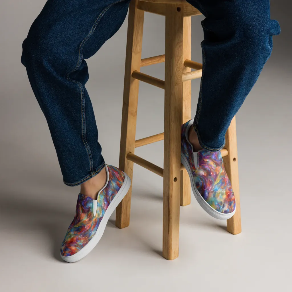 Esao's Eddies on Men's Slip-On Canvas Shoes — Front