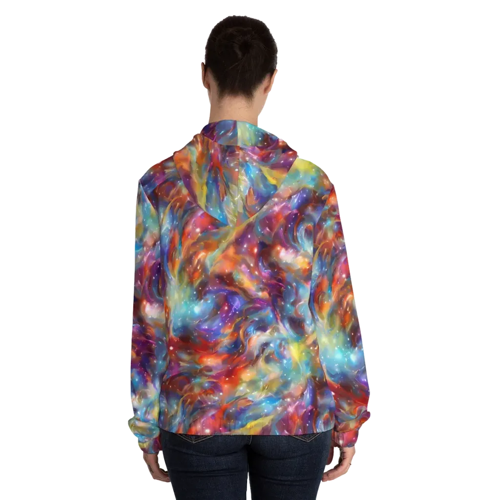Esao's Eddies on Women's Full-Zip Hoodie — Back On Person