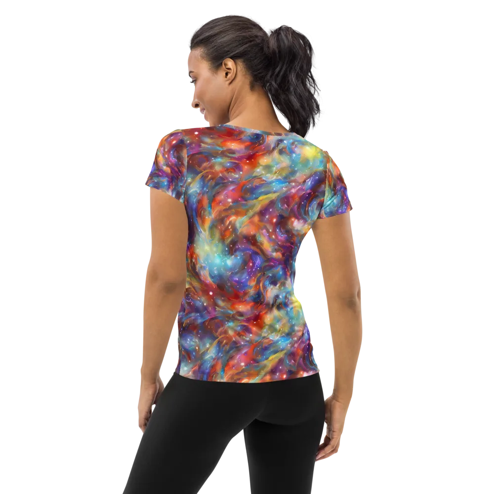 Esao's Eddies on Women's Athletic T-Shirt — Back