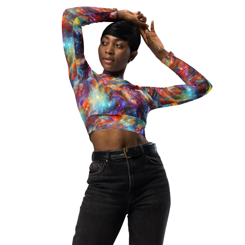Esao's Eddies on Long Sleeve Crop Top — Front