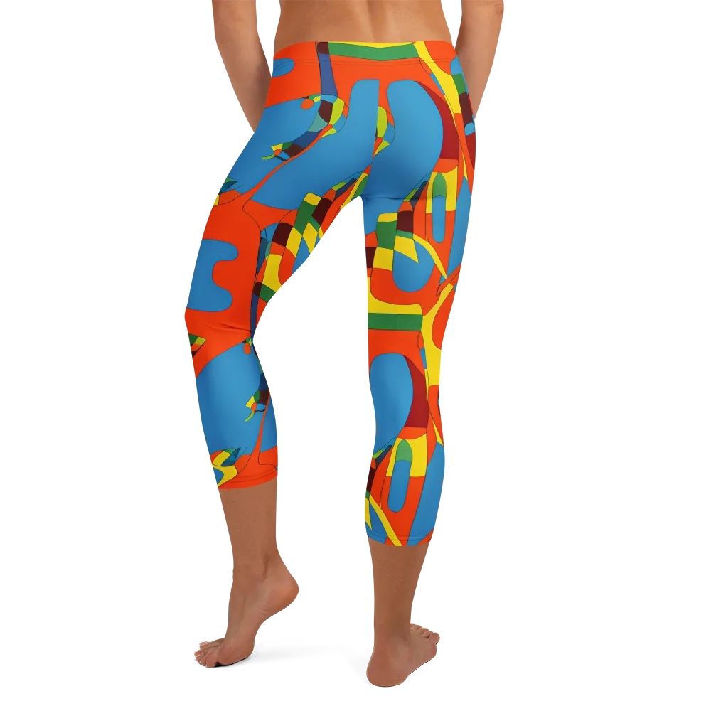 Fire Ocean Fusion on Capri Leggings — Back