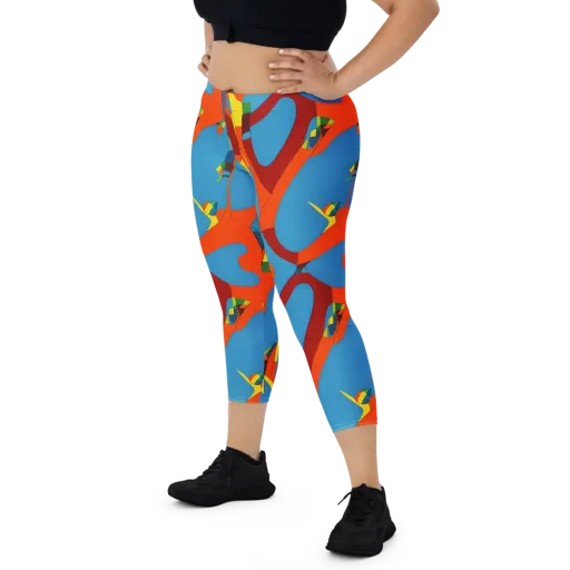 Fire Ocean Fusion on a Capri Leggings