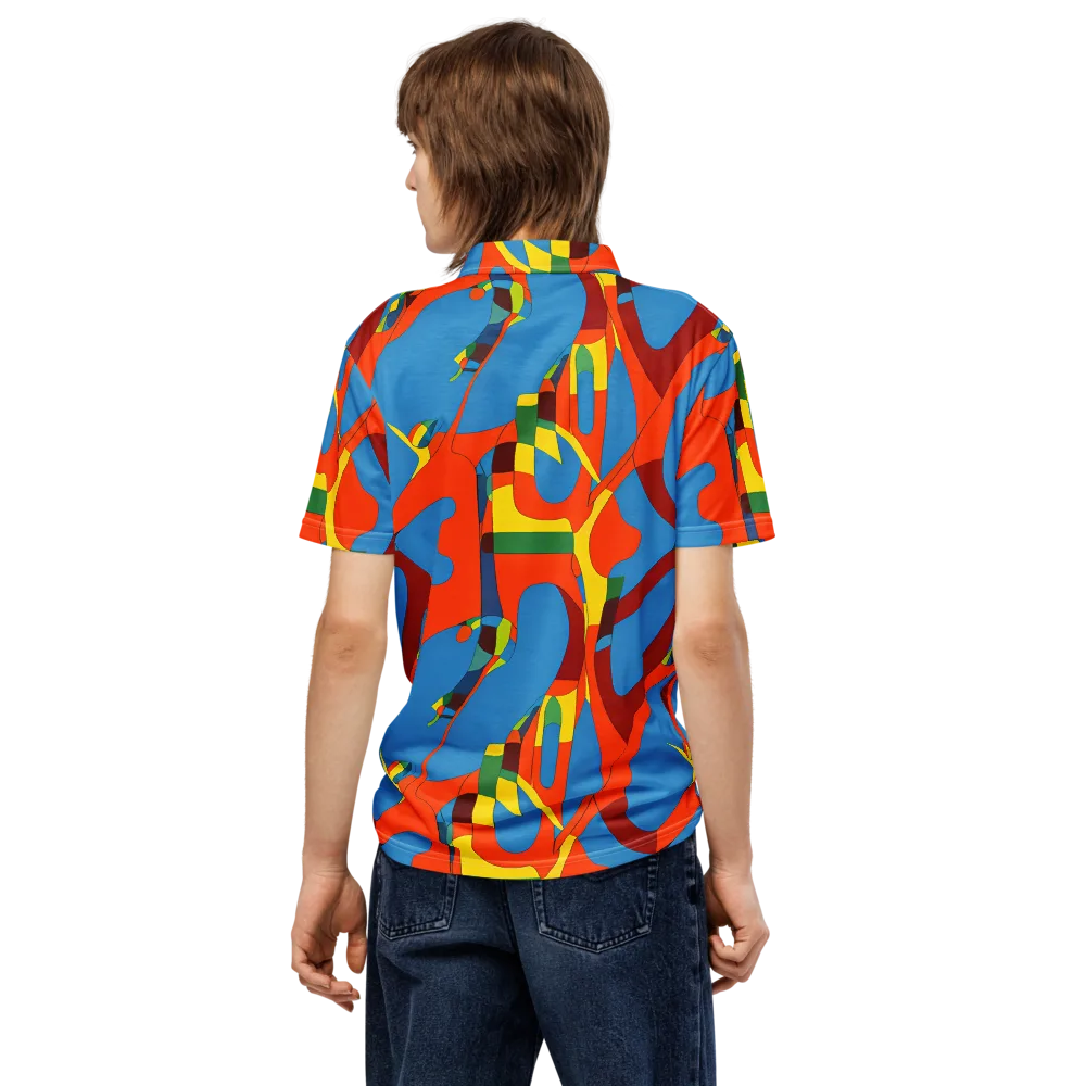 Fire Ocean Fusion on Men's Slim Fit Polo Shirt — Back