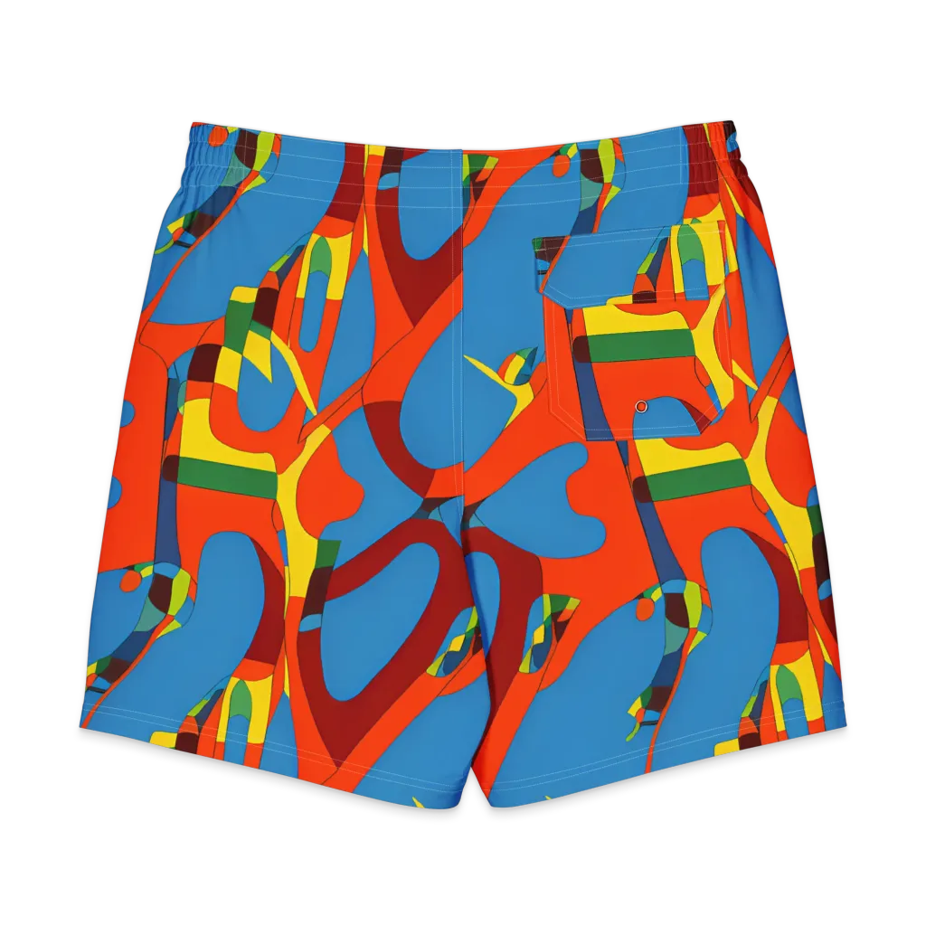 Fire Ocean Fusion on Men's Board Shorts — Back
