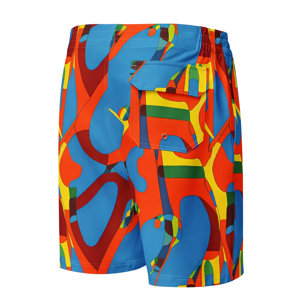 Fire Ocean Fusion on Men's Board Shorts — Back