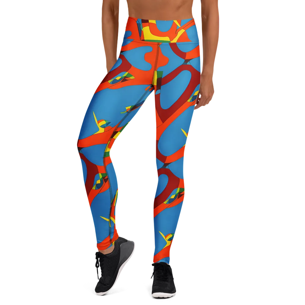 Fire Ocean Fusion on Yoga Leggings — Front