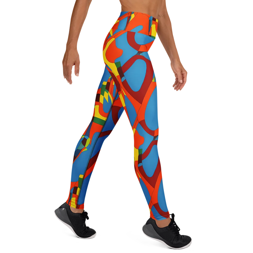 Fire Ocean Fusion on Yoga Leggings — Right