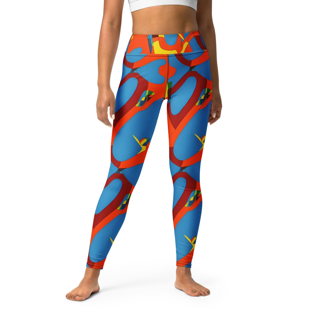 Fire Ocean Fusion on Yoga Leggings — Front