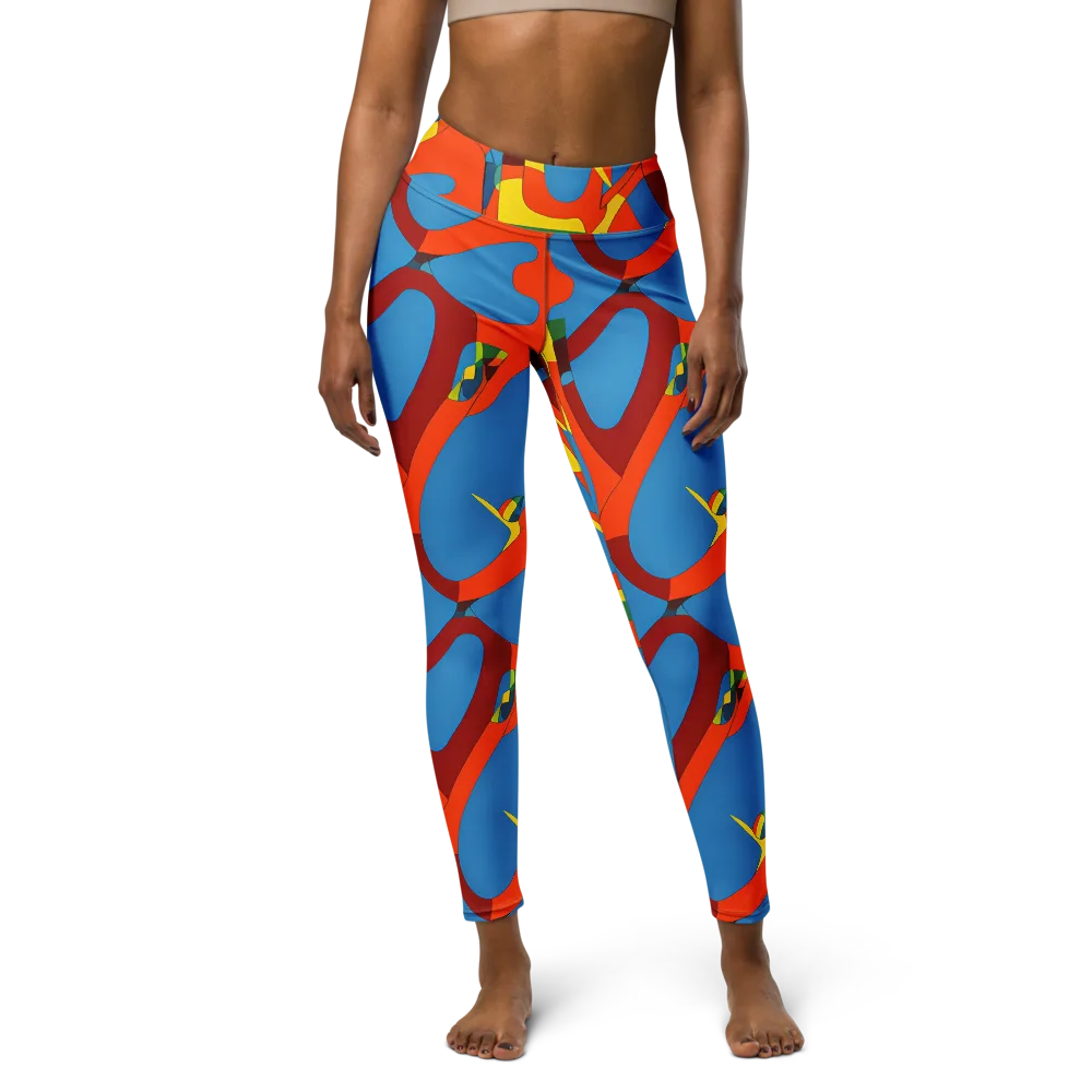 Fire Ocean Fusion on Yoga Leggings — Front