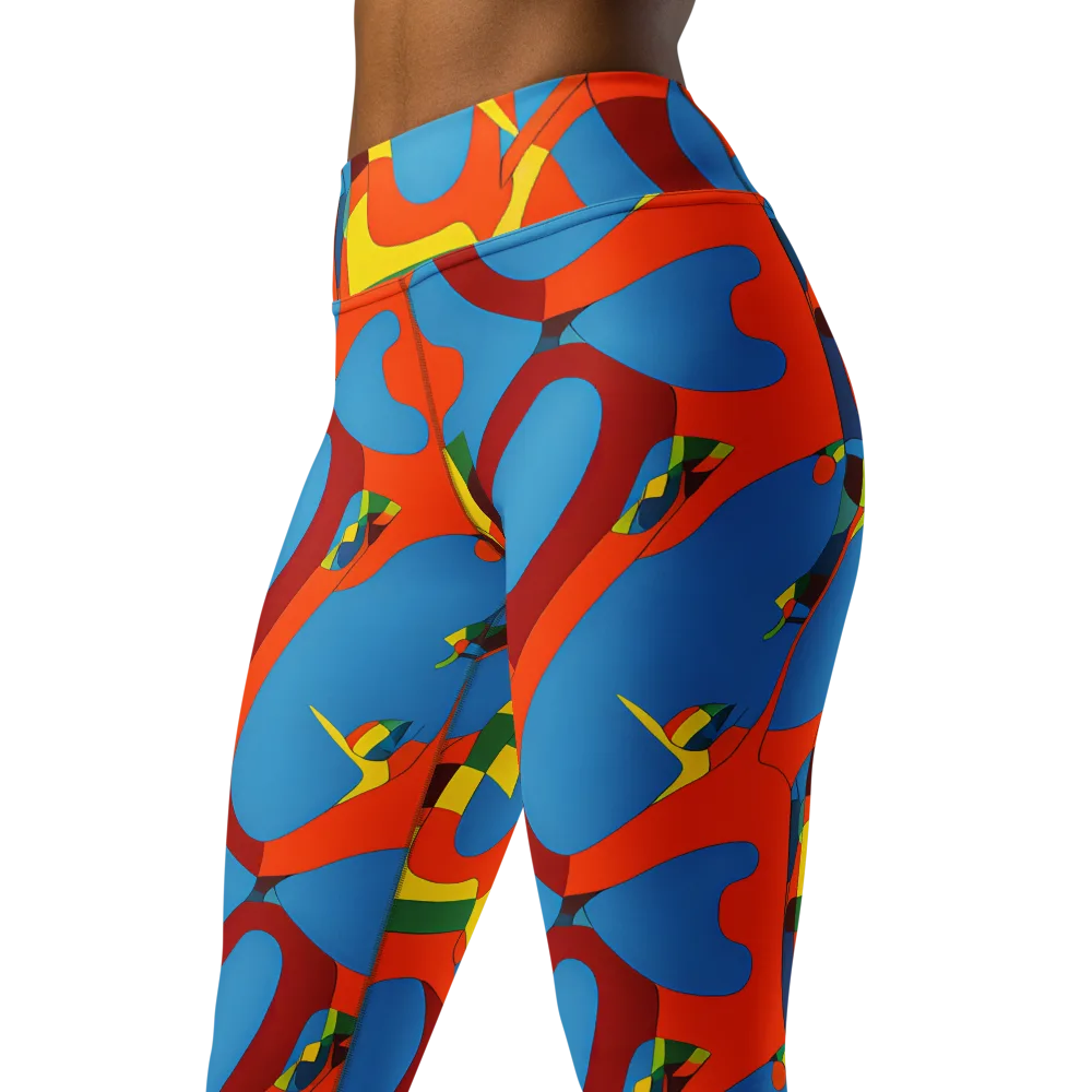 Fire Ocean Fusion on Yoga Leggings — Left Front