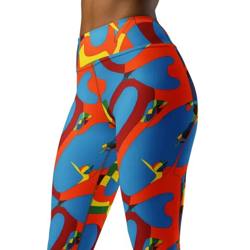 Fire Ocean Fusion on a Yoga Leggings
