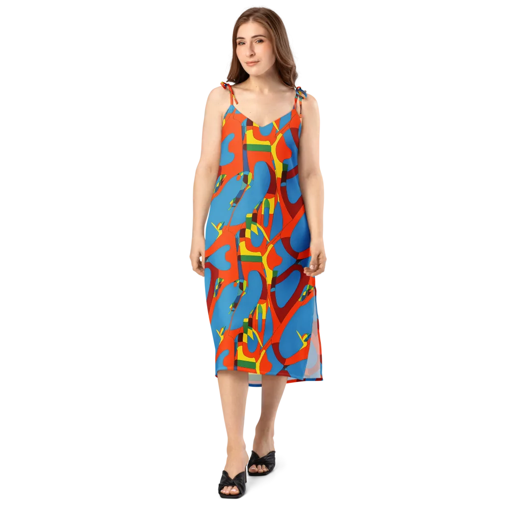 Fire Ocean Fusion on Slip Dress — Front