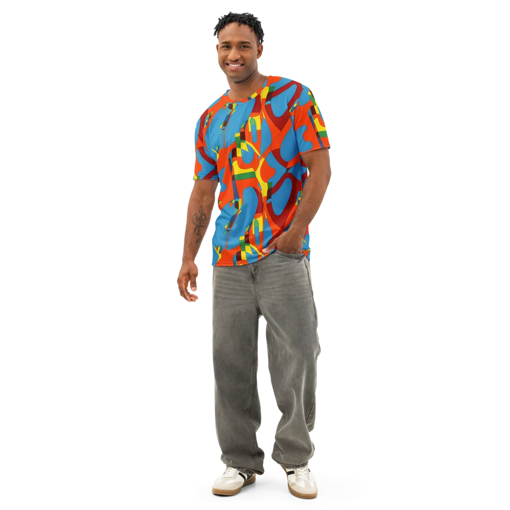Fire Ocean Fusion on Men's Cotton Crew Neck T-Shirt — Front