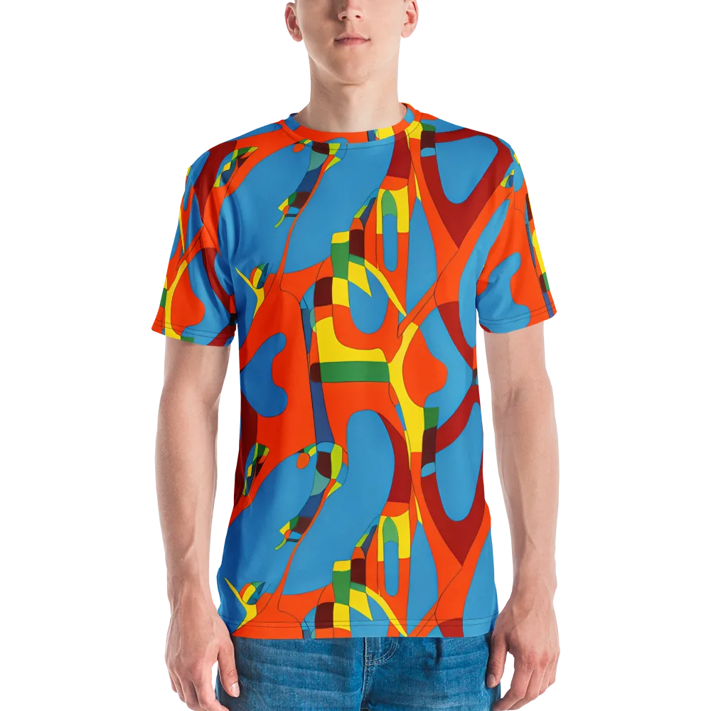 Fire Ocean Fusion on Men's Crew Neck T-Shirt — Front