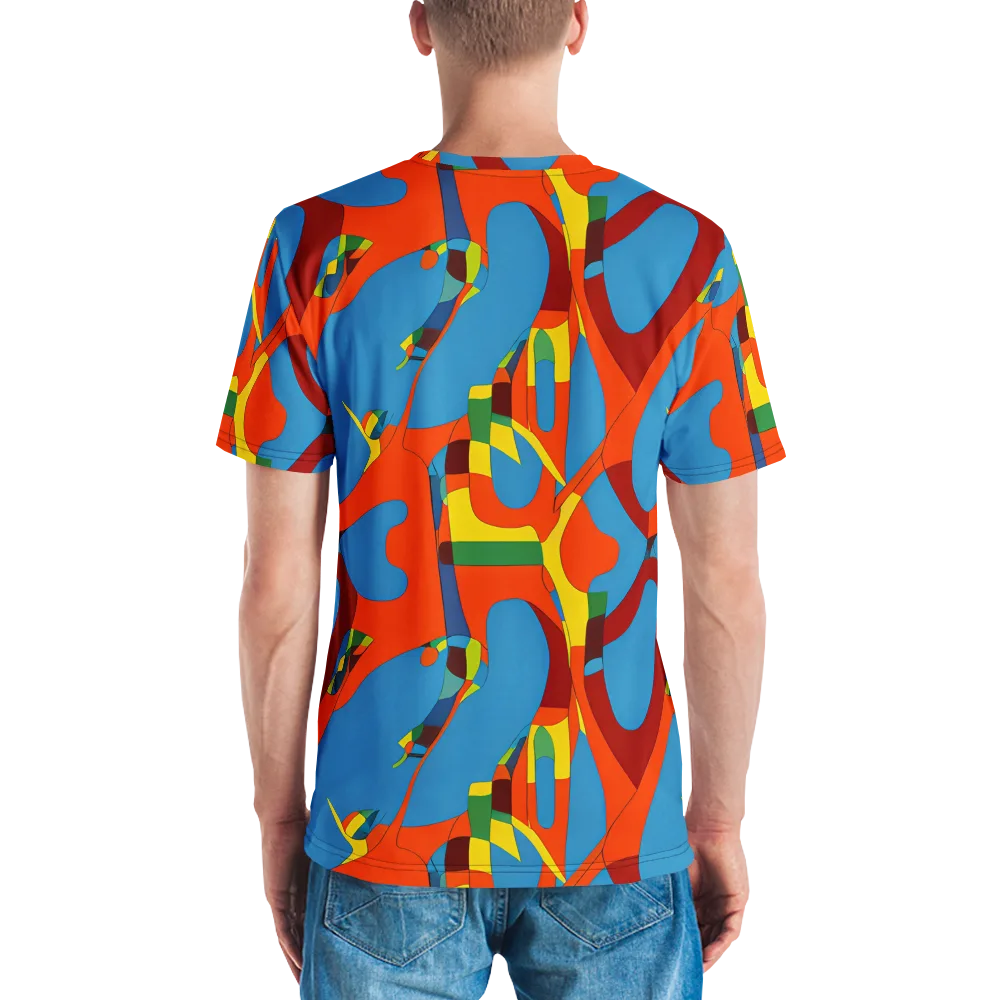 Fire Ocean Fusion on Men's Crew Neck T-Shirt — Back
