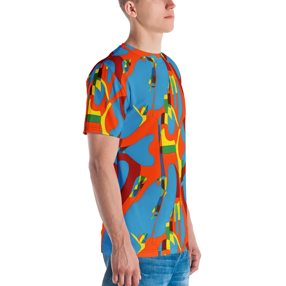Fire Ocean Fusion on Men's Crew Neck T-Shirt — Right
