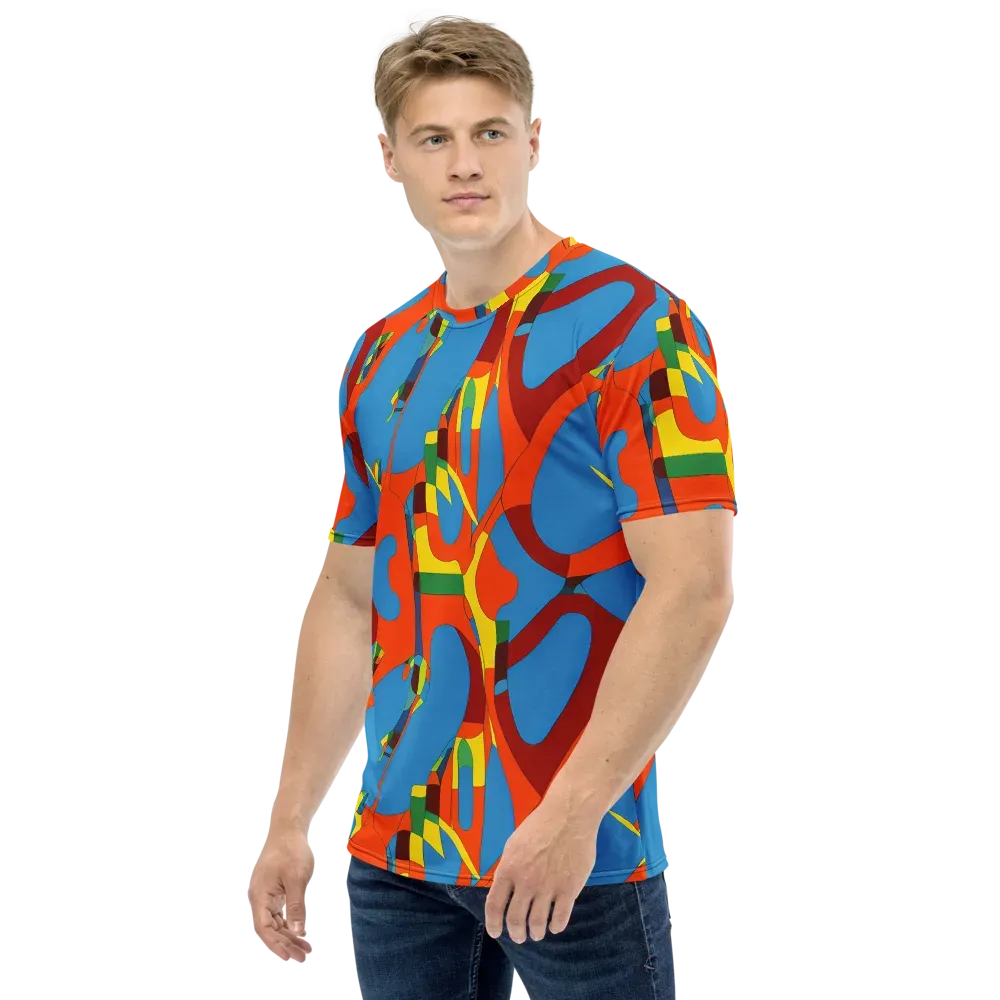 Fire Ocean Fusion on Men's Crew Neck T-Shirt — Left