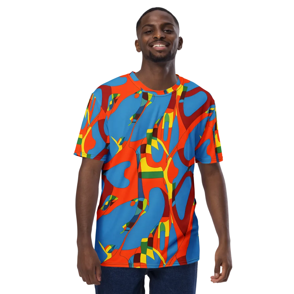 Fire Ocean Fusion on Men's Crew Neck T-Shirt — Front