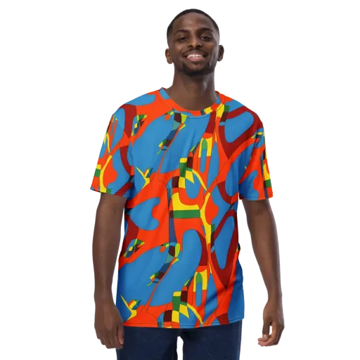Fire Ocean Fusion on a Men's Crew Neck T-Shirt