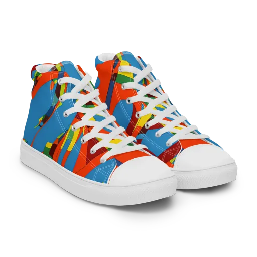 Fire Ocean Fusion on a Men's High Top Canvas Shoes