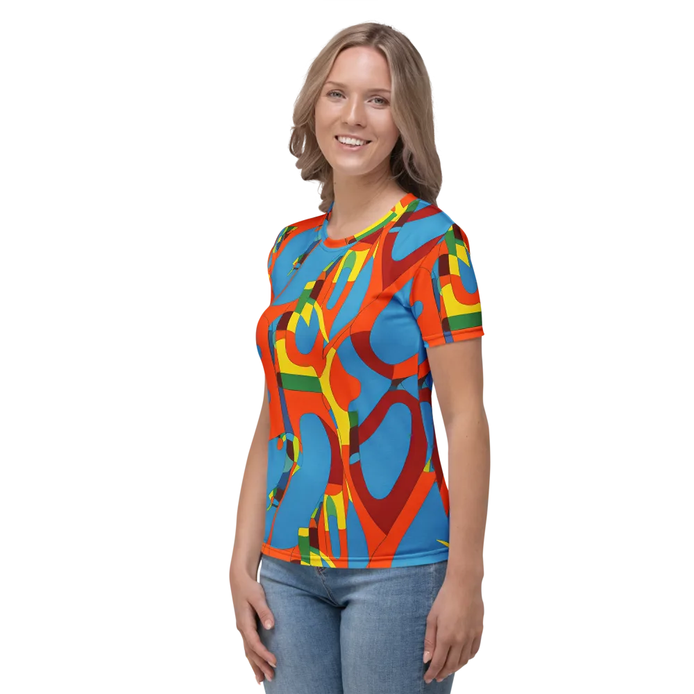 Fire Ocean Fusion on Women's Crew Neck T-Shirt — Left
