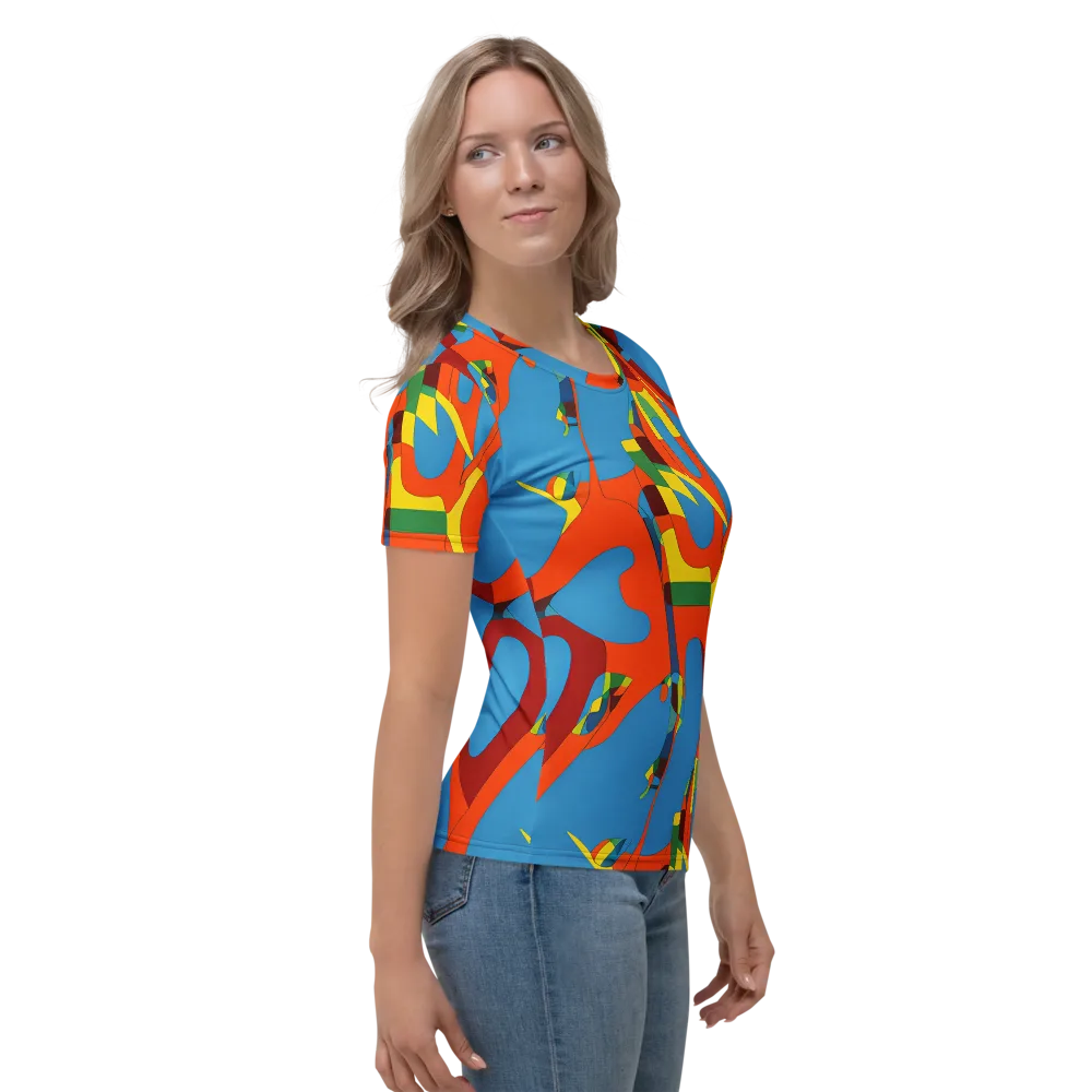 Fire Ocean Fusion on Women's Crew Neck T-Shirt — Right