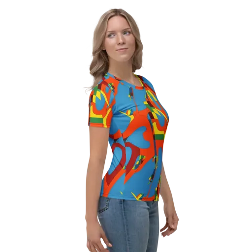 Fire Ocean Fusion on a Women's Crew Neck T-Shirt