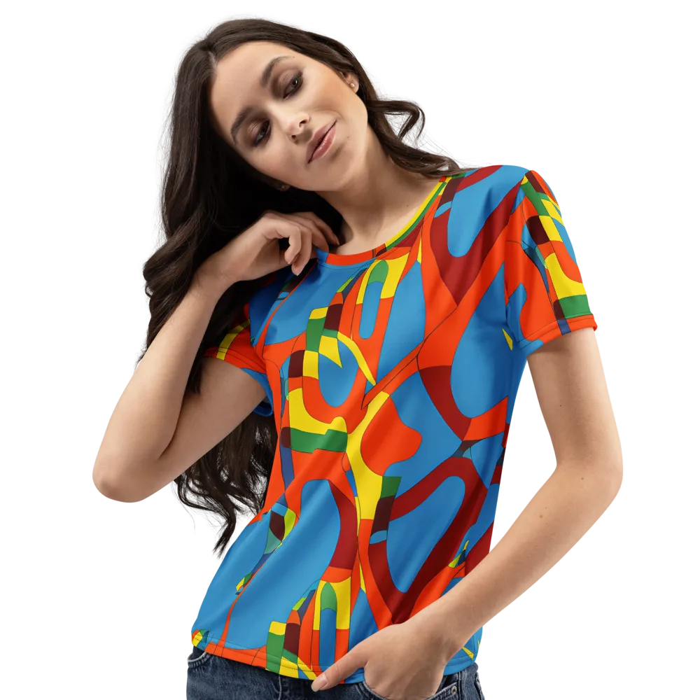 Fire Ocean Fusion on Women's Crew Neck T-Shirt — Left Front