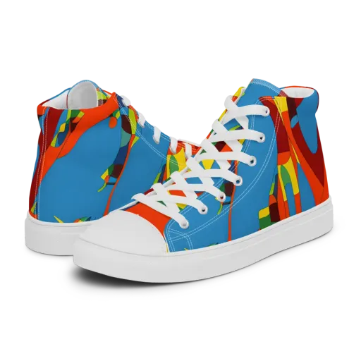 Fire Ocean Fusion on a Women's High Top Canvas Shoes