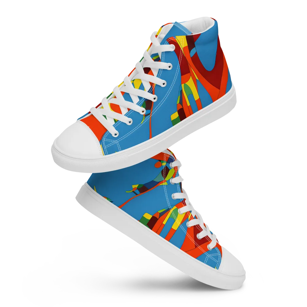 Fire Ocean Fusion on Women's High Top Canvas Shoes — Front