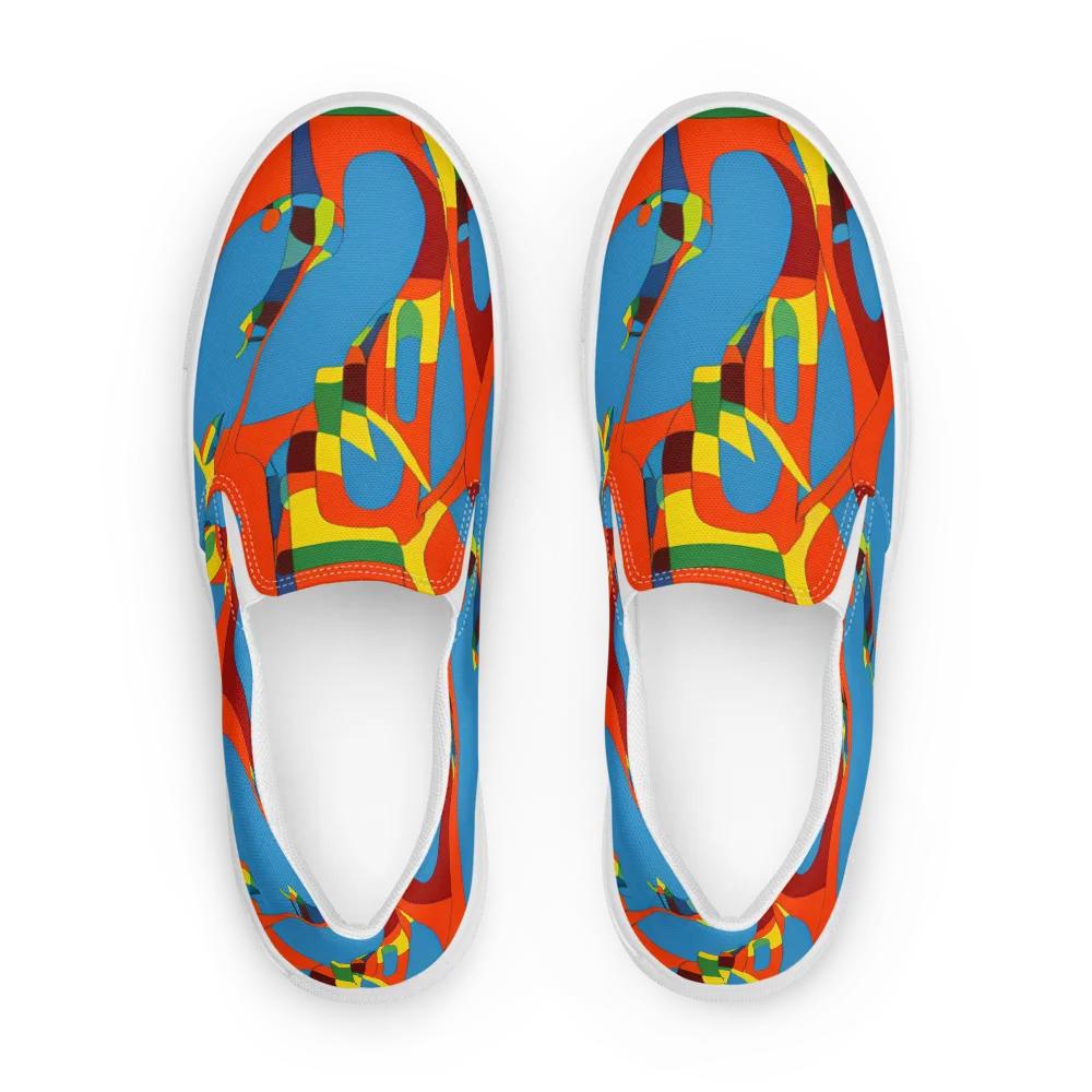 Fire Ocean Fusion on Men's Slip-On Canvas Shoes — Front