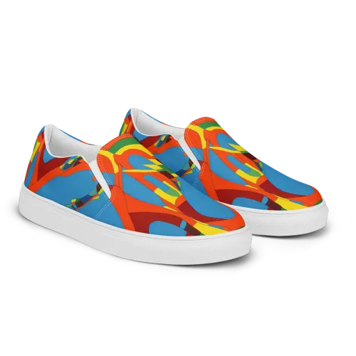Fire Ocean Fusion on a Men's Slip-On Canvas Shoes