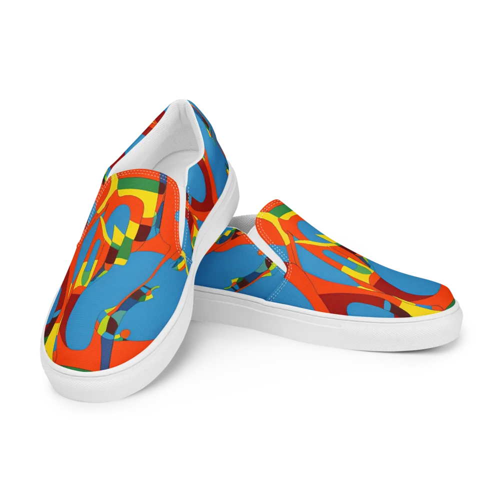 Fire Ocean Fusion on Men's Slip-On Canvas Shoes — Left Front