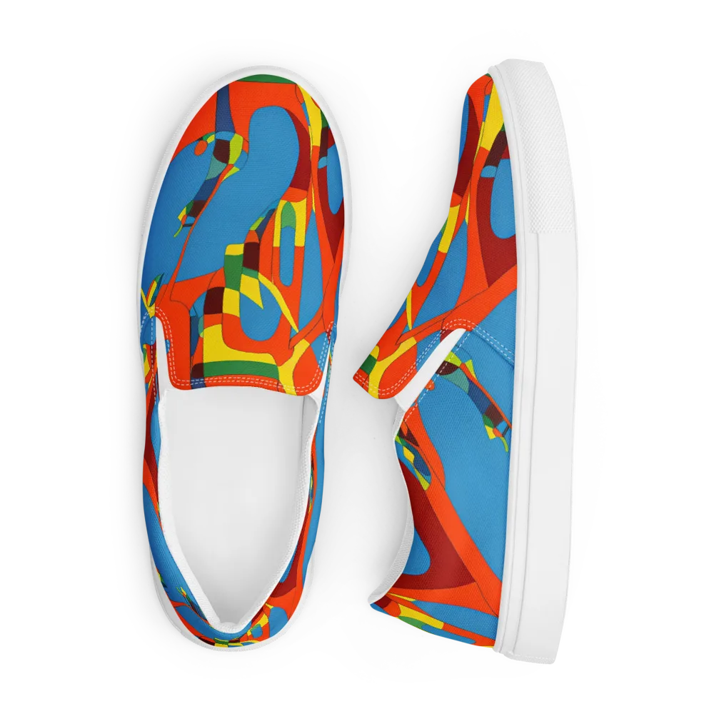 Fire Ocean Fusion on Men's Slip-On Canvas Shoes — Front
