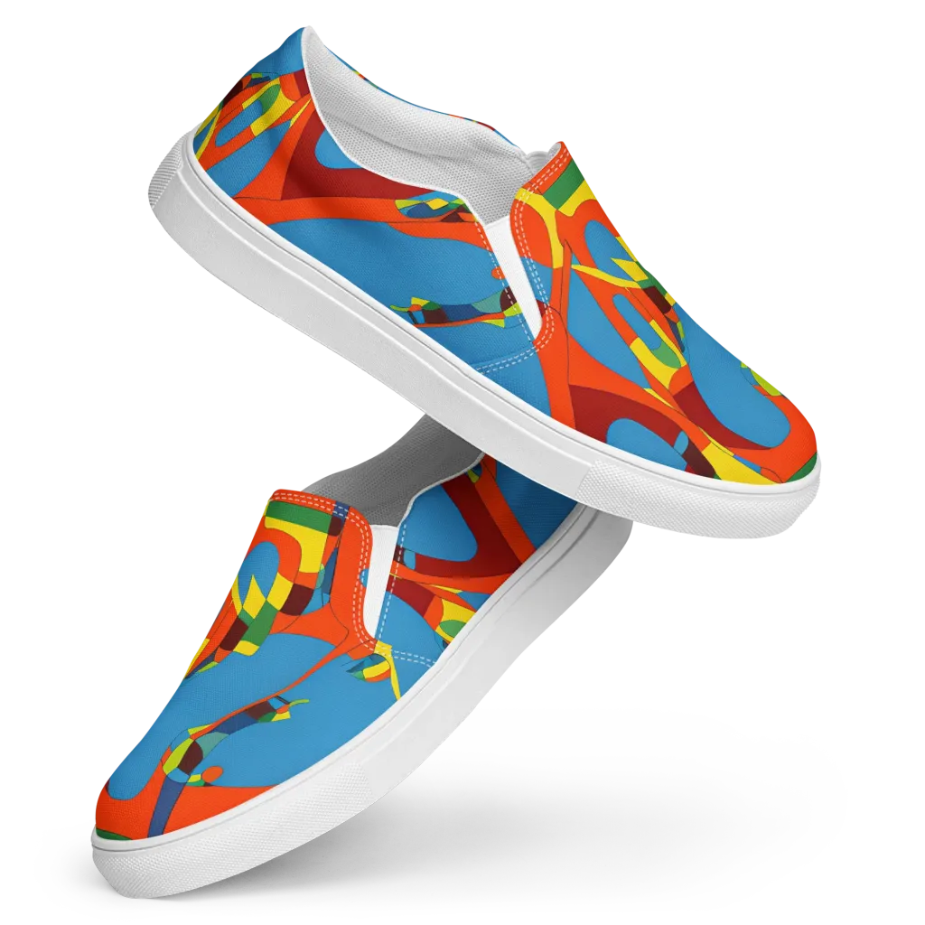Fire Ocean Fusion on Women's Slip-On Canvas Shoes — Front
