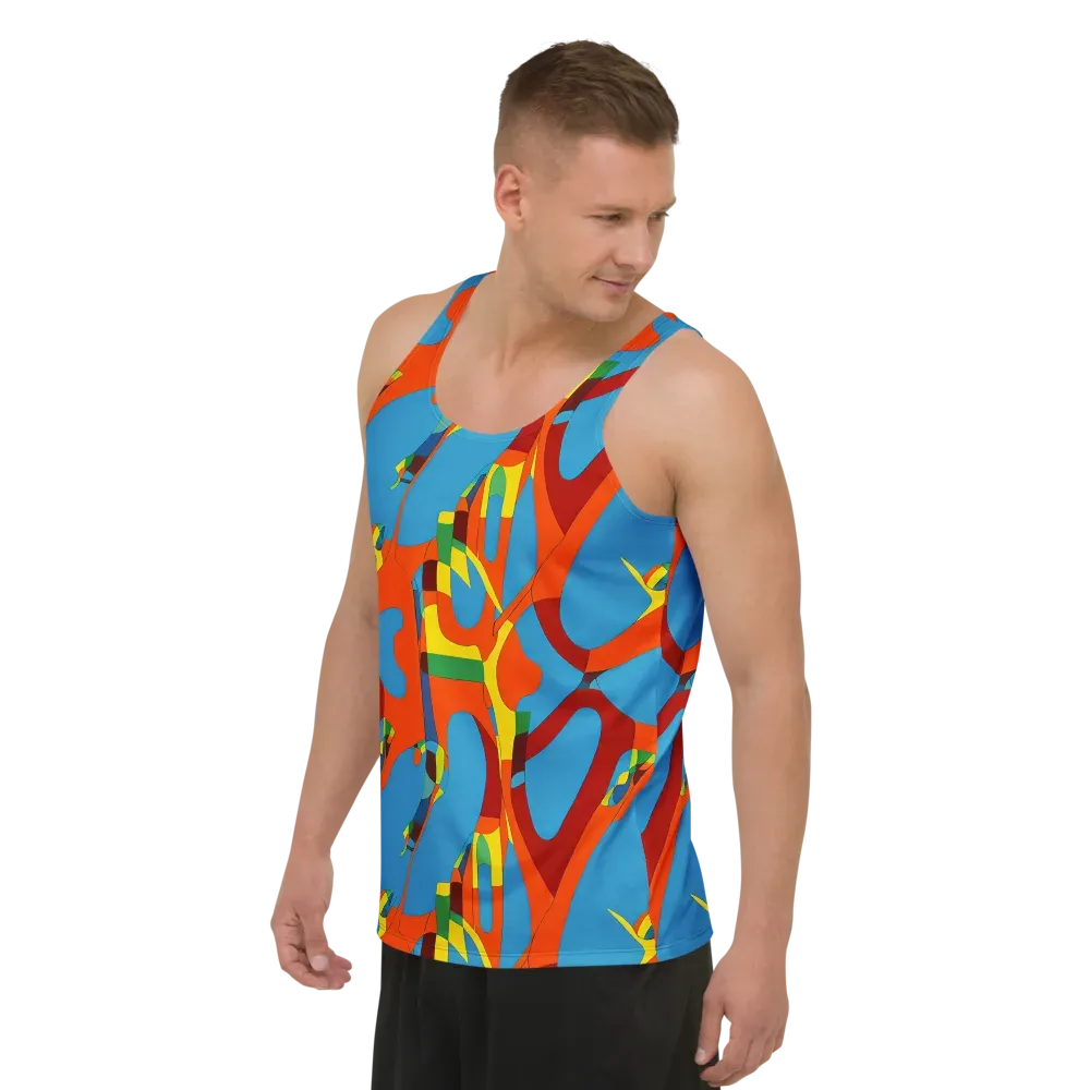 Fire Ocean Fusion on Men's Tank Top — Left Front