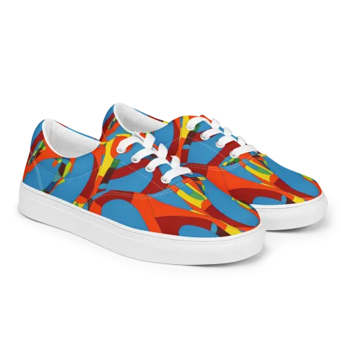 Fire Ocean Fusion on a Men's Lace-Up Canvas Shoes